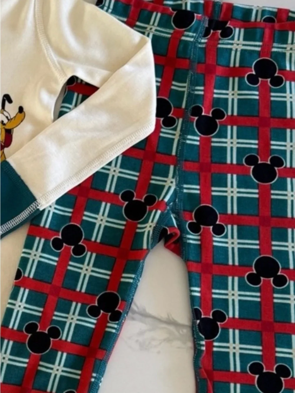 Hanna Andersson Disney Mickey Mouse Holiday Plaid Long John Kids’ Pajamas 3T